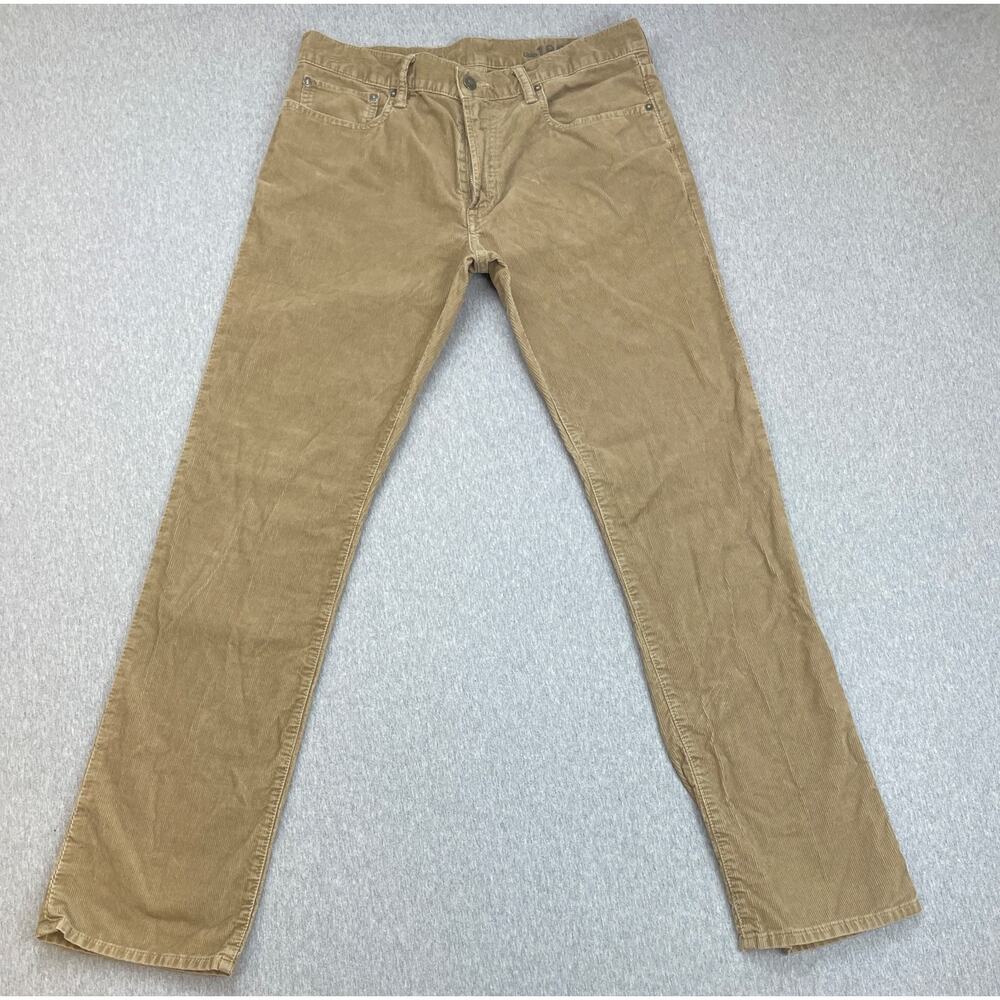 Gap 1969 Pants Men 32 x 32 Beige Corduroy 100% Cotton Chino Flak Straight Fit